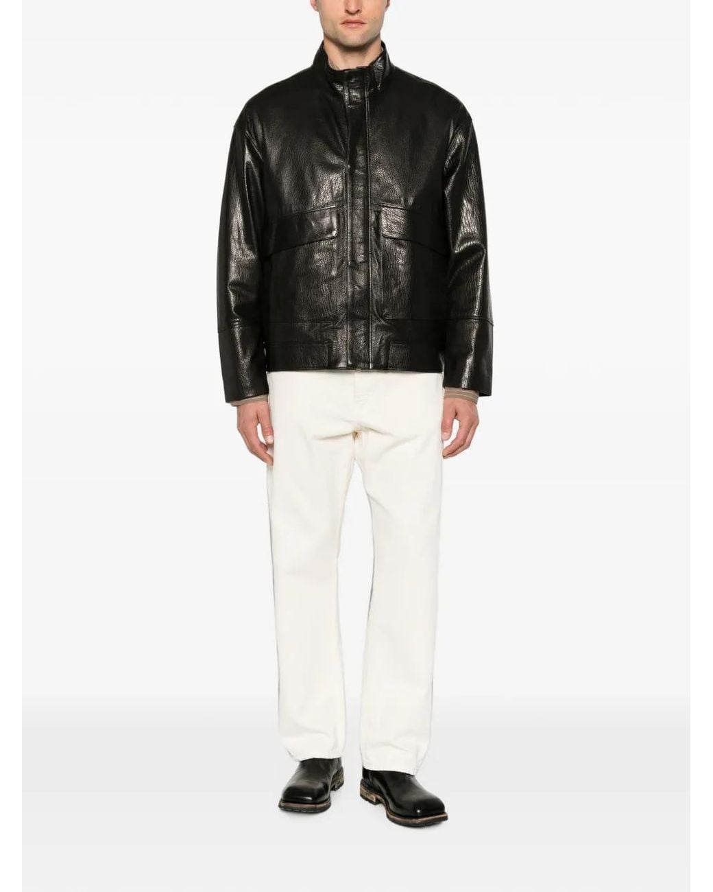 SERGIO MORETTI FIRENZE Black High-Neck Panelled Jacket for men