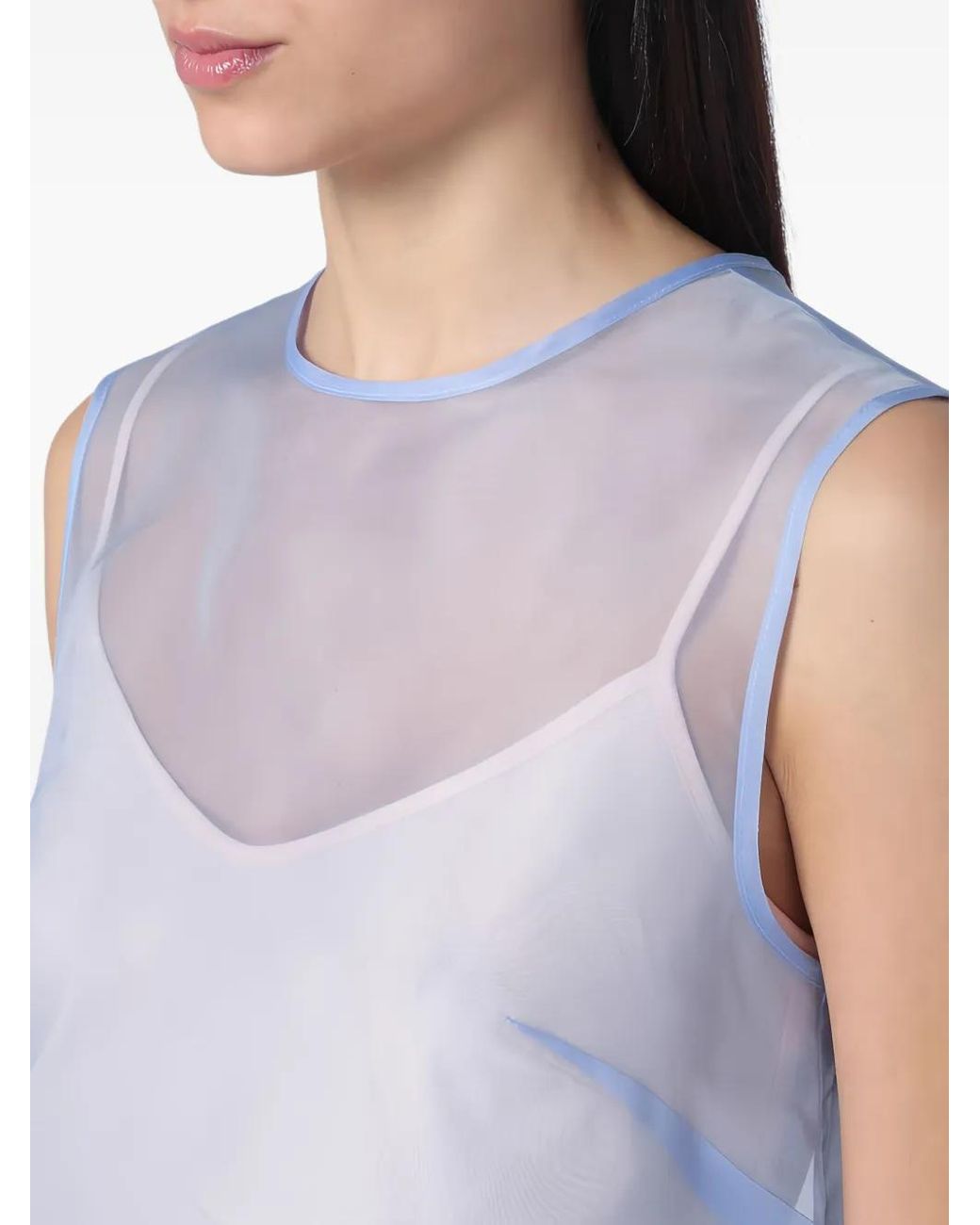 P.A.R.O.S.H. White Silk Tank Top