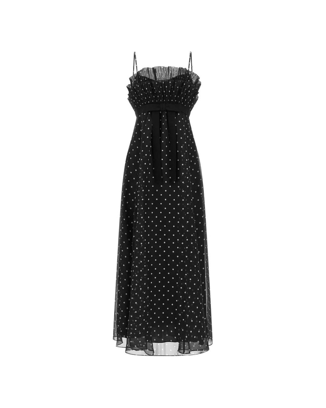 Zimmermann Black Frill Pleated Midi Dress