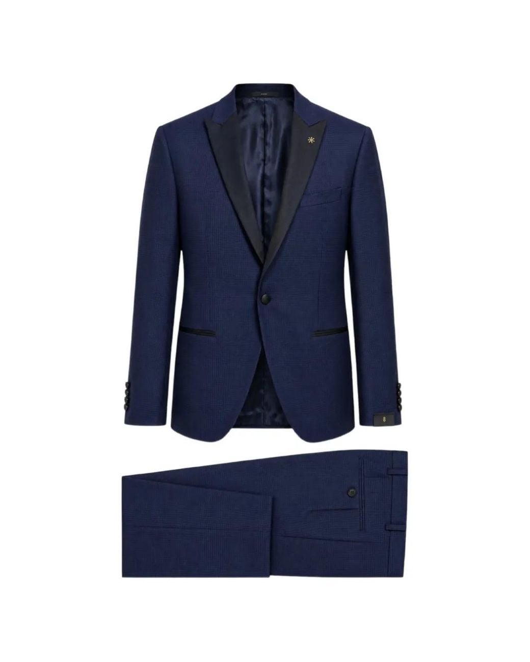 Manuel Ritz Blue Single-Breasted Suit for men