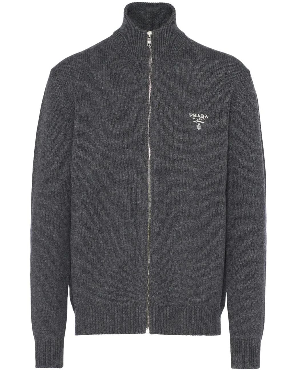 Prada Sweater Met Geborduurd Logo in het Gray voor heren