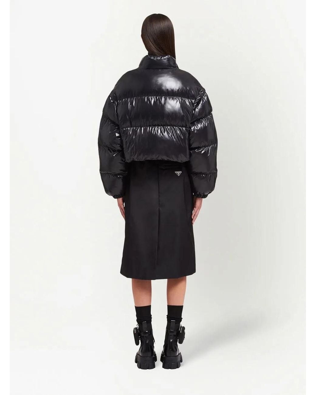 Prada Black Re-Nylon Cropped Nylon Jacket
