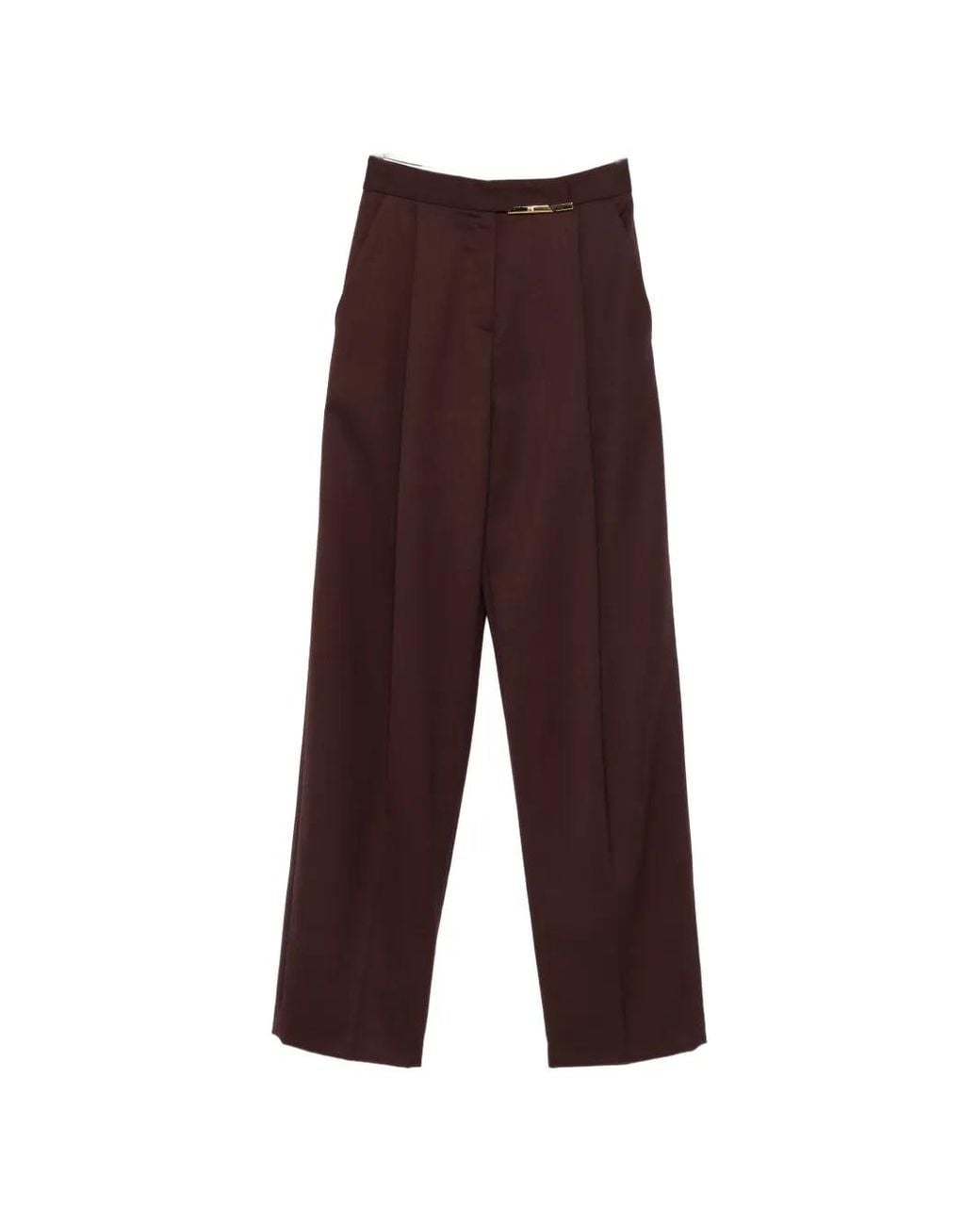 Elisabetta Franchi Purple Cacao Polyester Pants