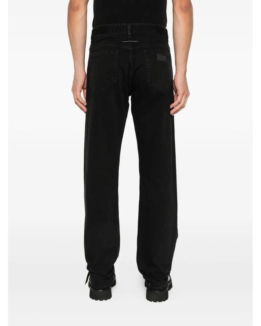 MM6 by Maison Margiela Black Jean À Boutonnière for men