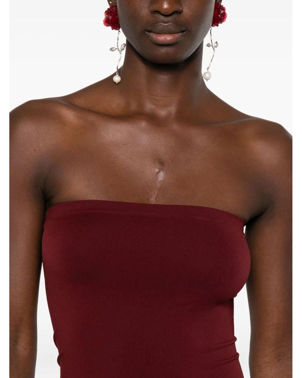 Wolford Purple Strapless Maxi Dress