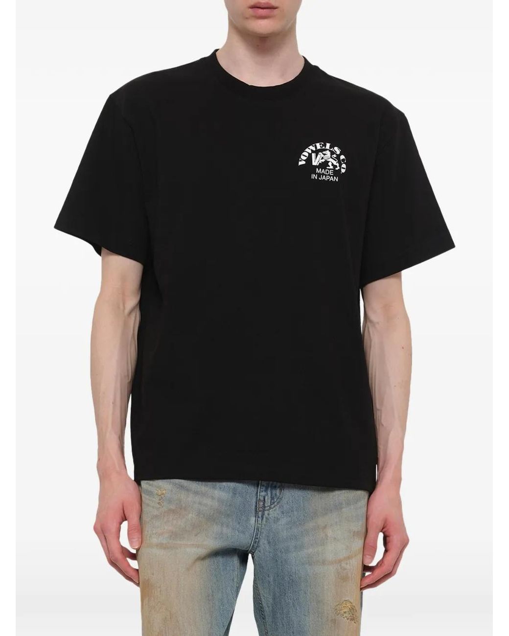 vowels Black Logo-Print T-Shirt for men