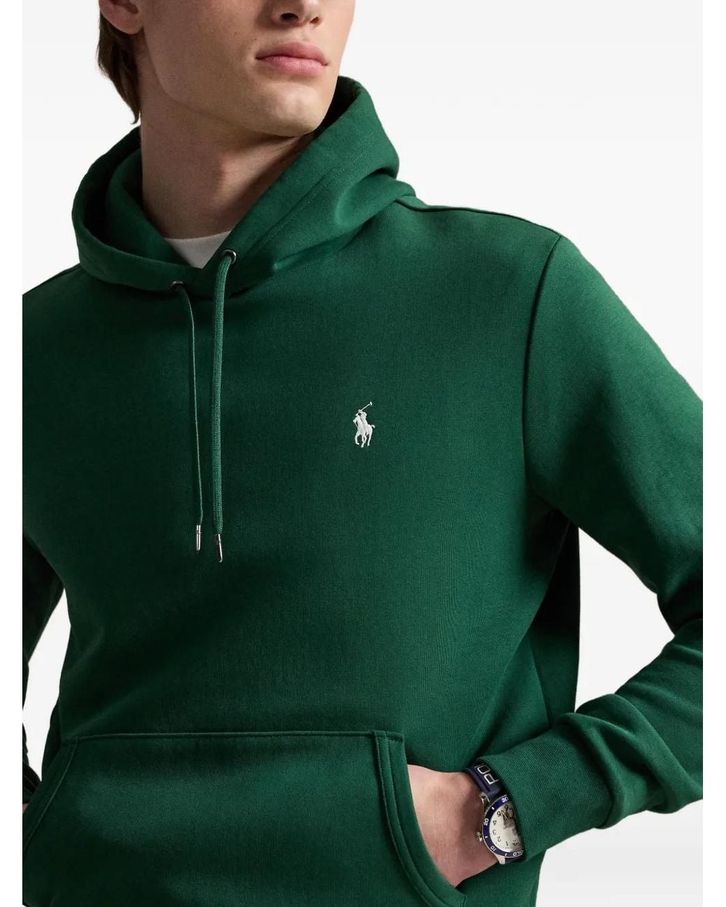Polo Ralph Lauren Green Polo Pony Double-Knit Hoodie for men