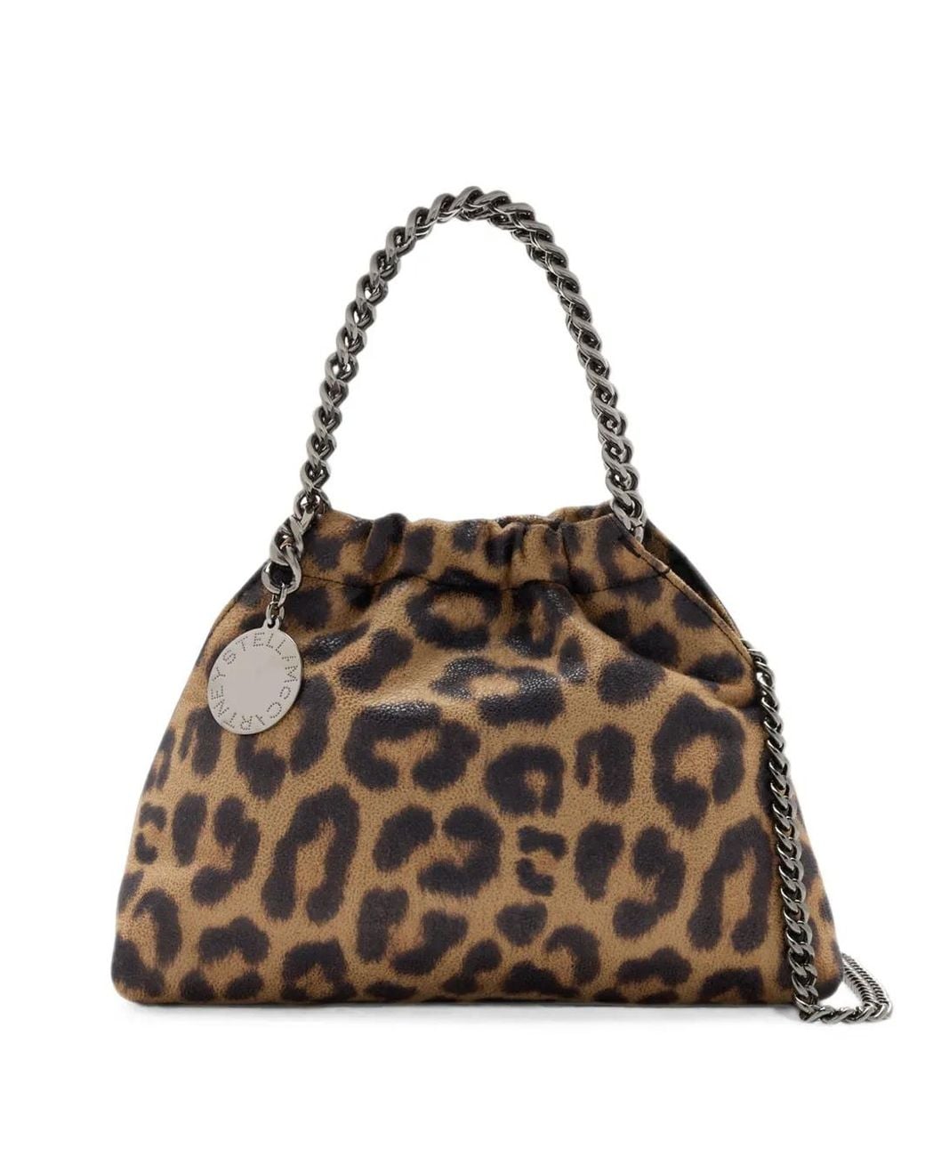 Stella McCartney Brown Mini Falabella Leopard-Print Tote Bag