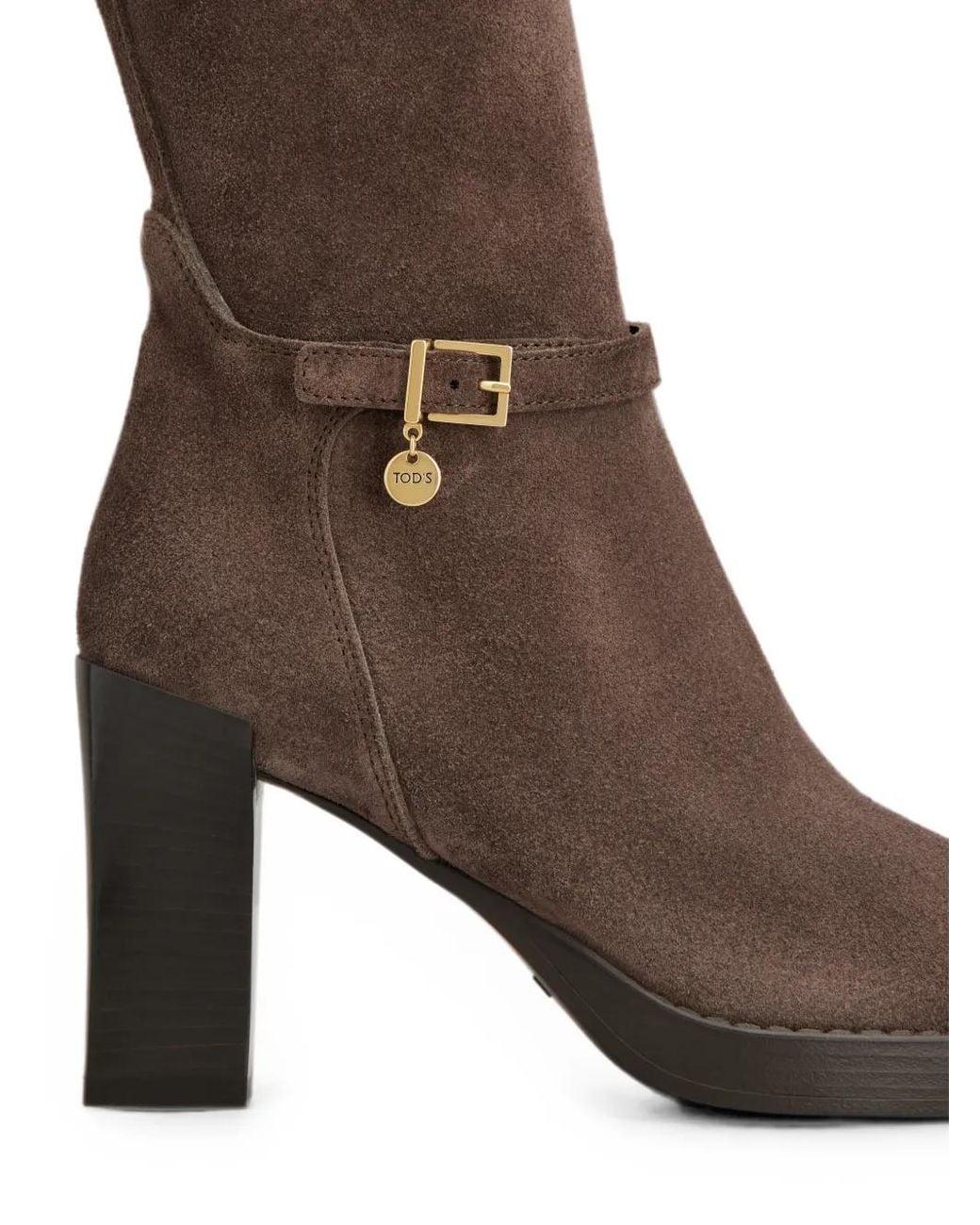 Tod's Brown Buckle-Detail Gomma Ankle Boots