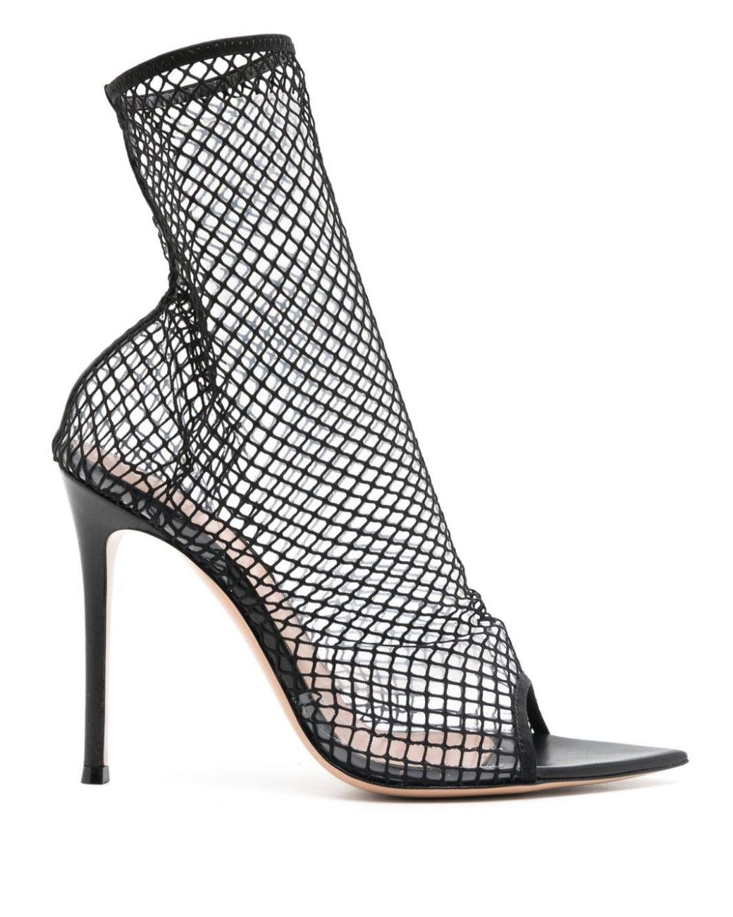 Black mesh peep toe booties sale