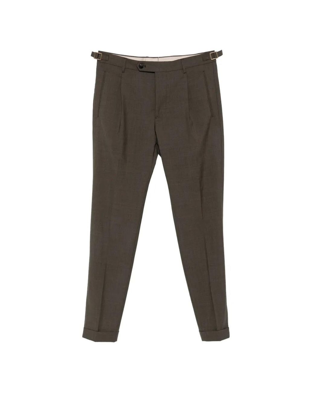 Berwich Gray Pantalon Plissé À Bandes Contrastantes for men