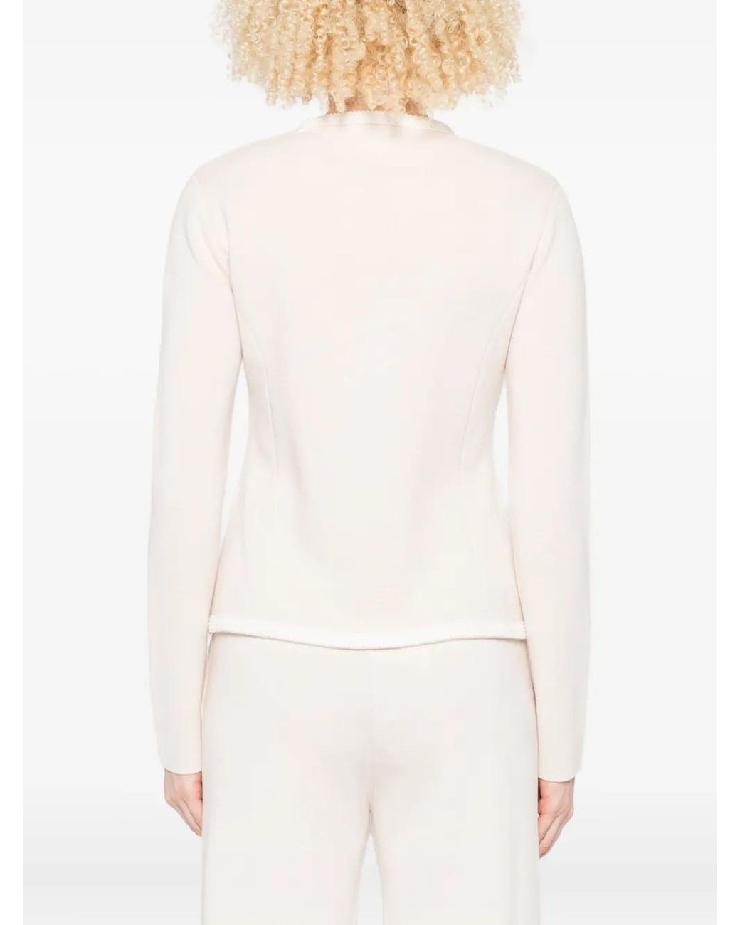 Forte_forte White Pocket-Trimmed Button Cardigan