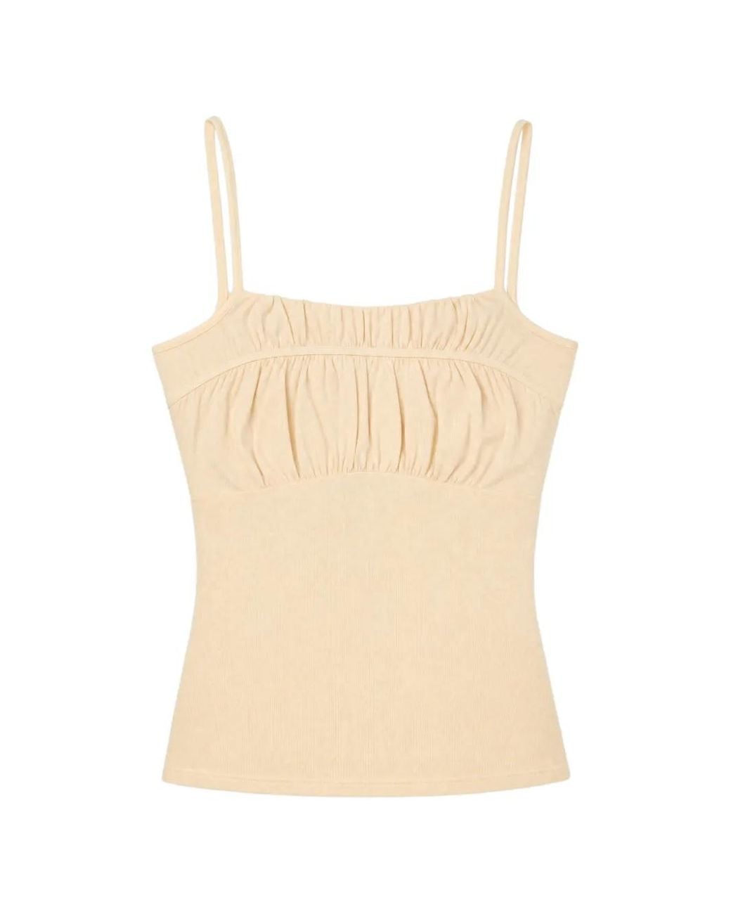 Reformation Natural Neela Ruched Knit Top
