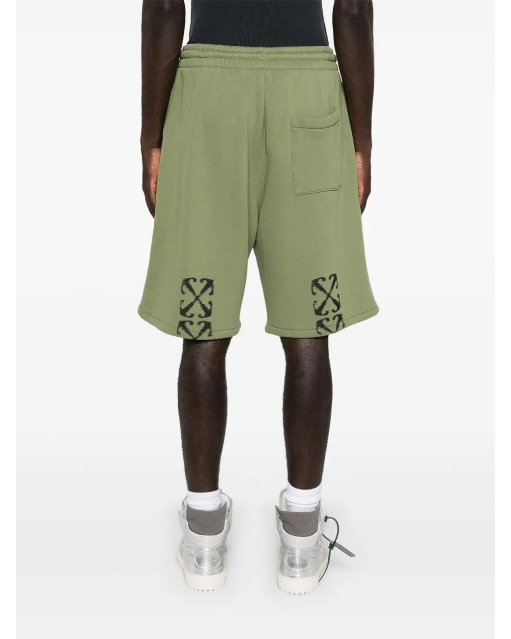 Off-White c/o Virgil Abloh Green Arrows-Motif Shorts for men