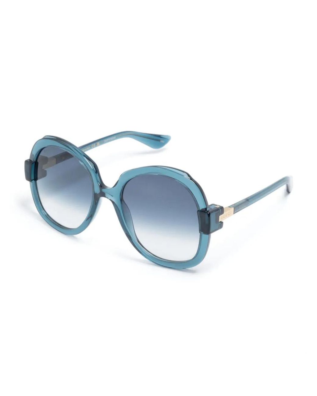 Gucci Blue Round-Frame Tinted Sunglasses