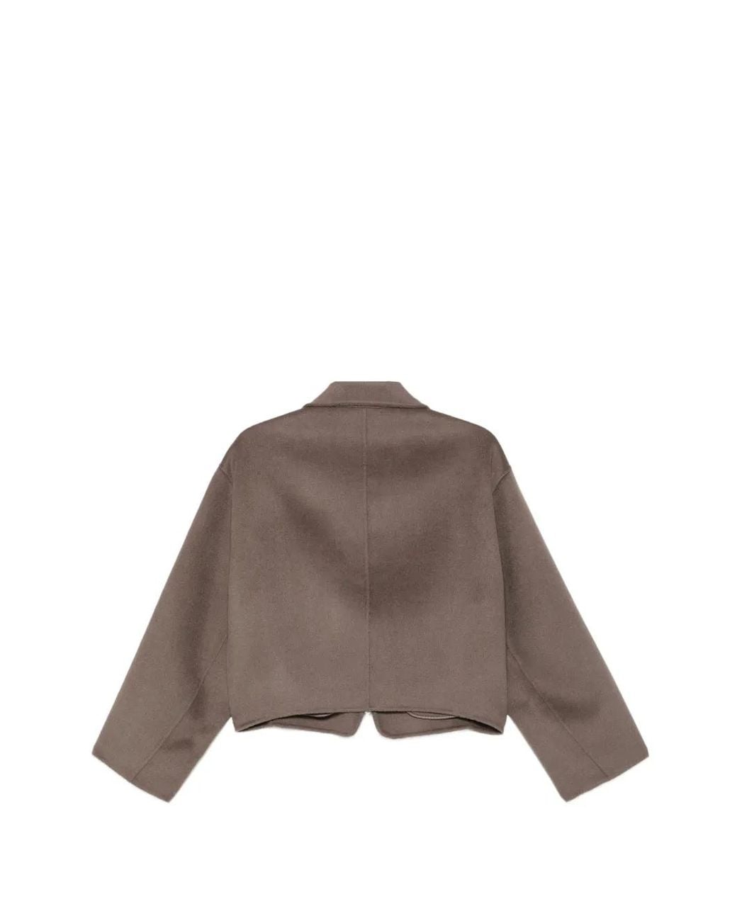 Filippa K Brown Zip-Up Wool Cropped Jacket