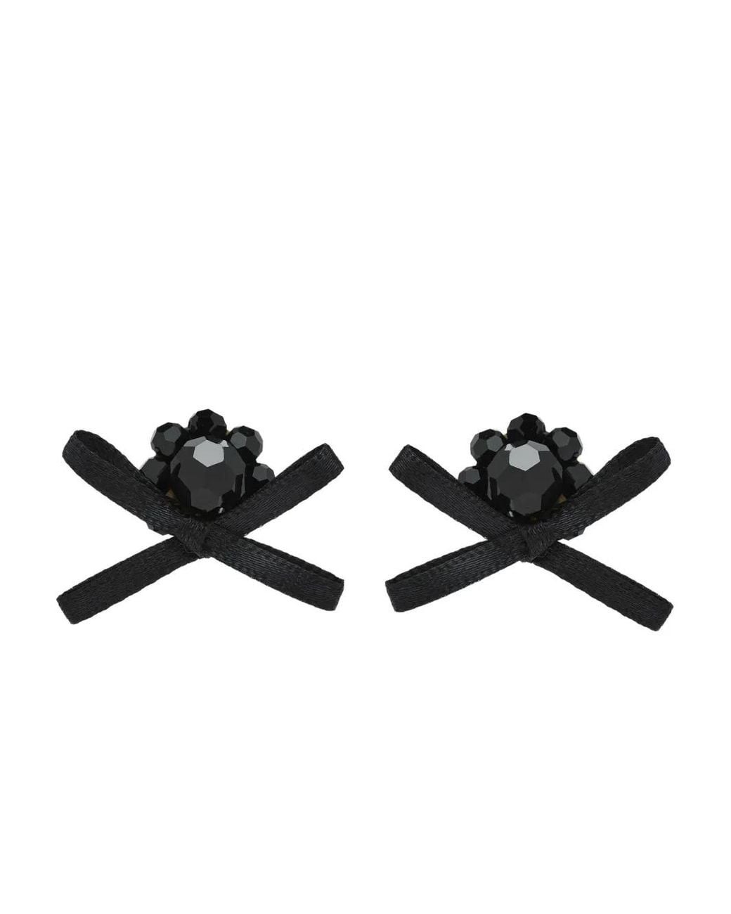 Orecchini Con Cristalli di Simone Rocha in Black