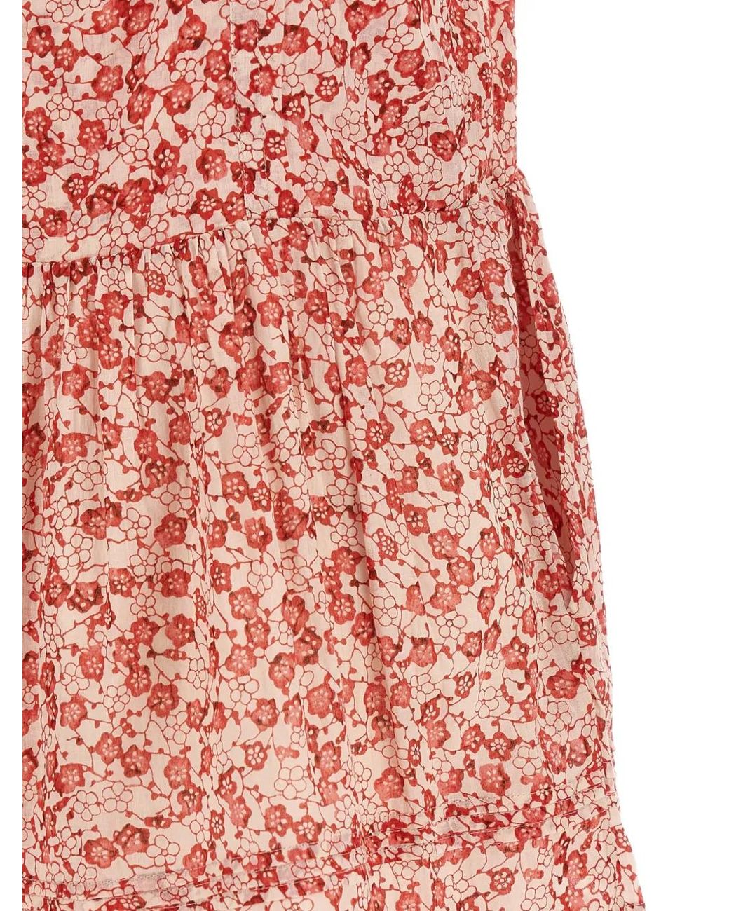 Isabel Marant Red Vickie Floral Lace Jumpsuit