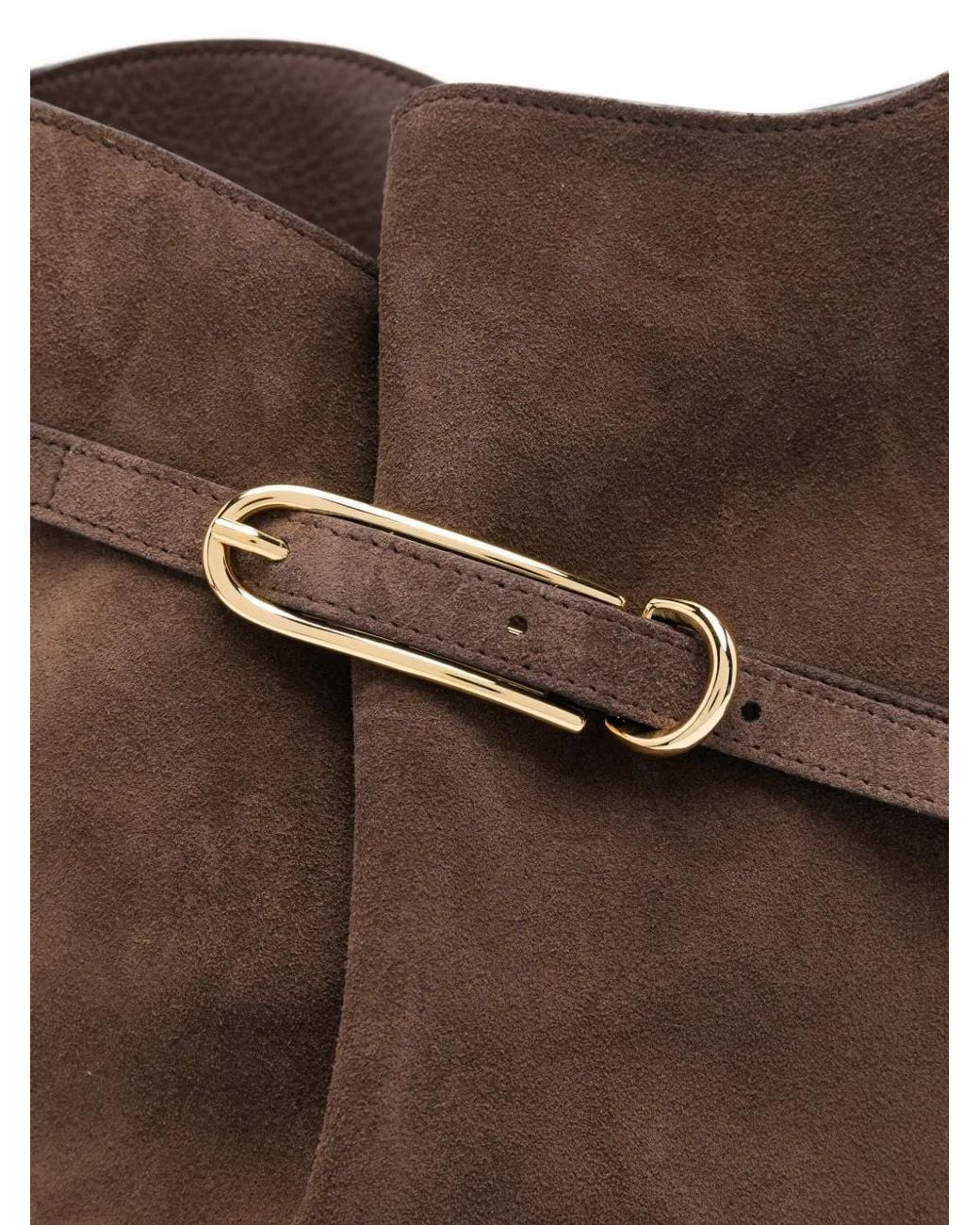 Liffner Brown Suede Bucket Bag