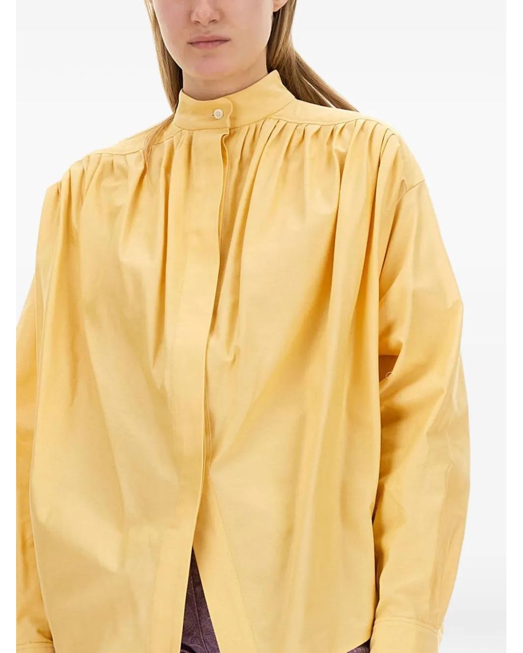 Etro Yellow Regular Fit Stripe Pattern Blouse