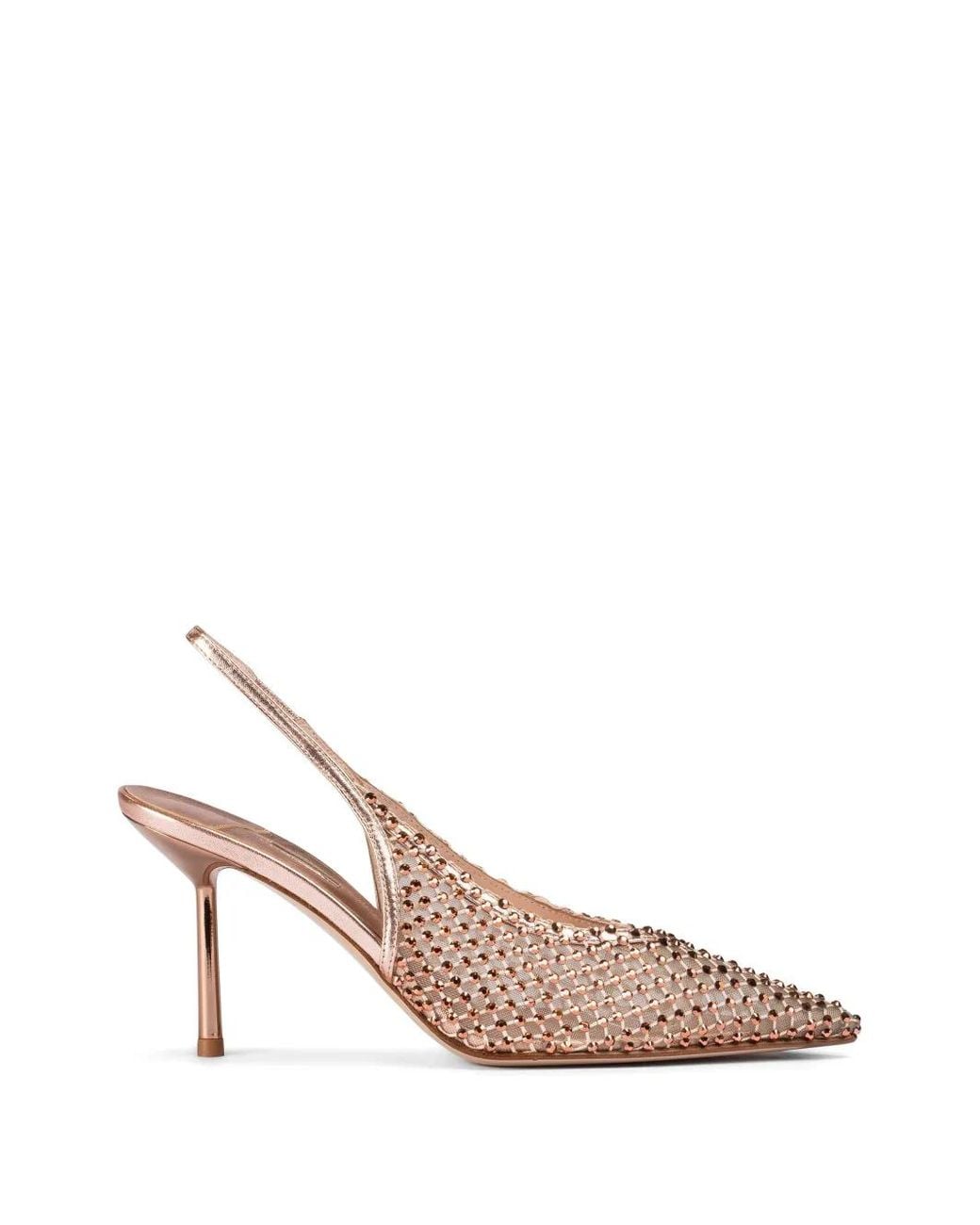 Le Silla Pink Gilda Crystal-Embellished Heeled Pumps