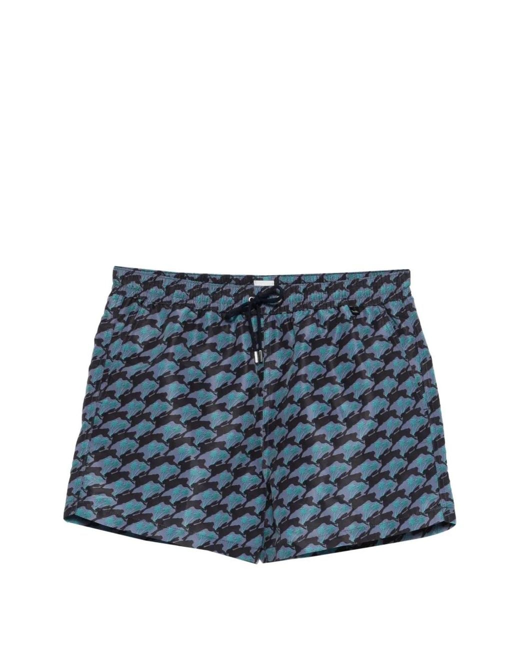 Paul Smith Blue Palm-Print Swim Shorts for men