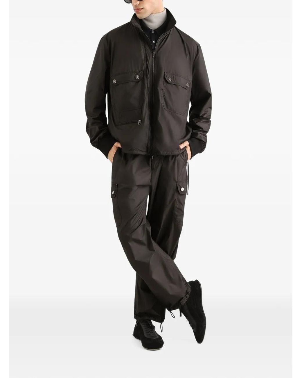 Dolce & Gabbana Black Lightly Padded Nylon Jacket for men