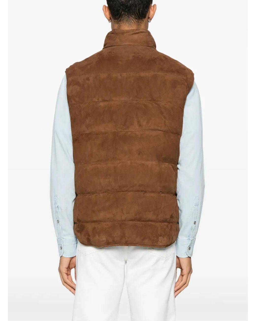 Ralph Lauren Brown Suede Gilet for men