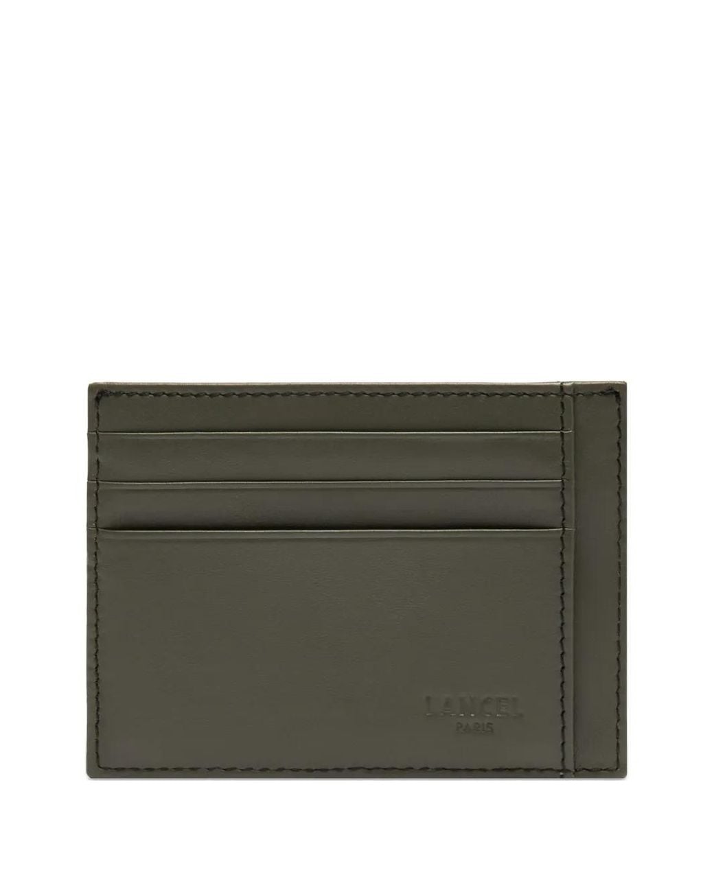 Lancel Gray Leon Leather Cardholder for men