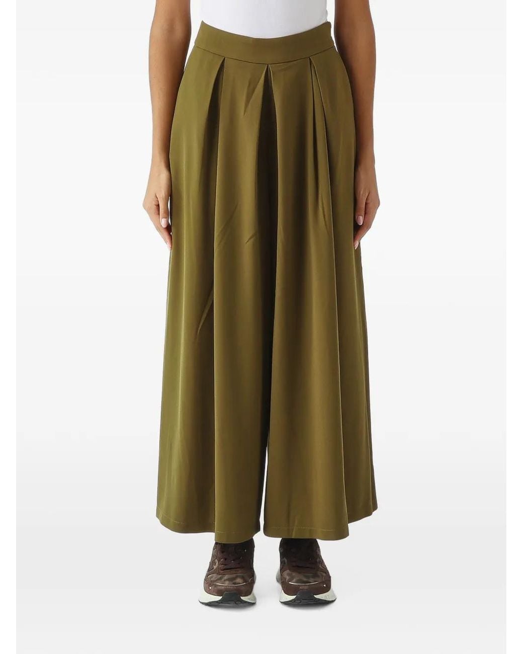 Nenette Green Ester Pleated Palazzo Pants