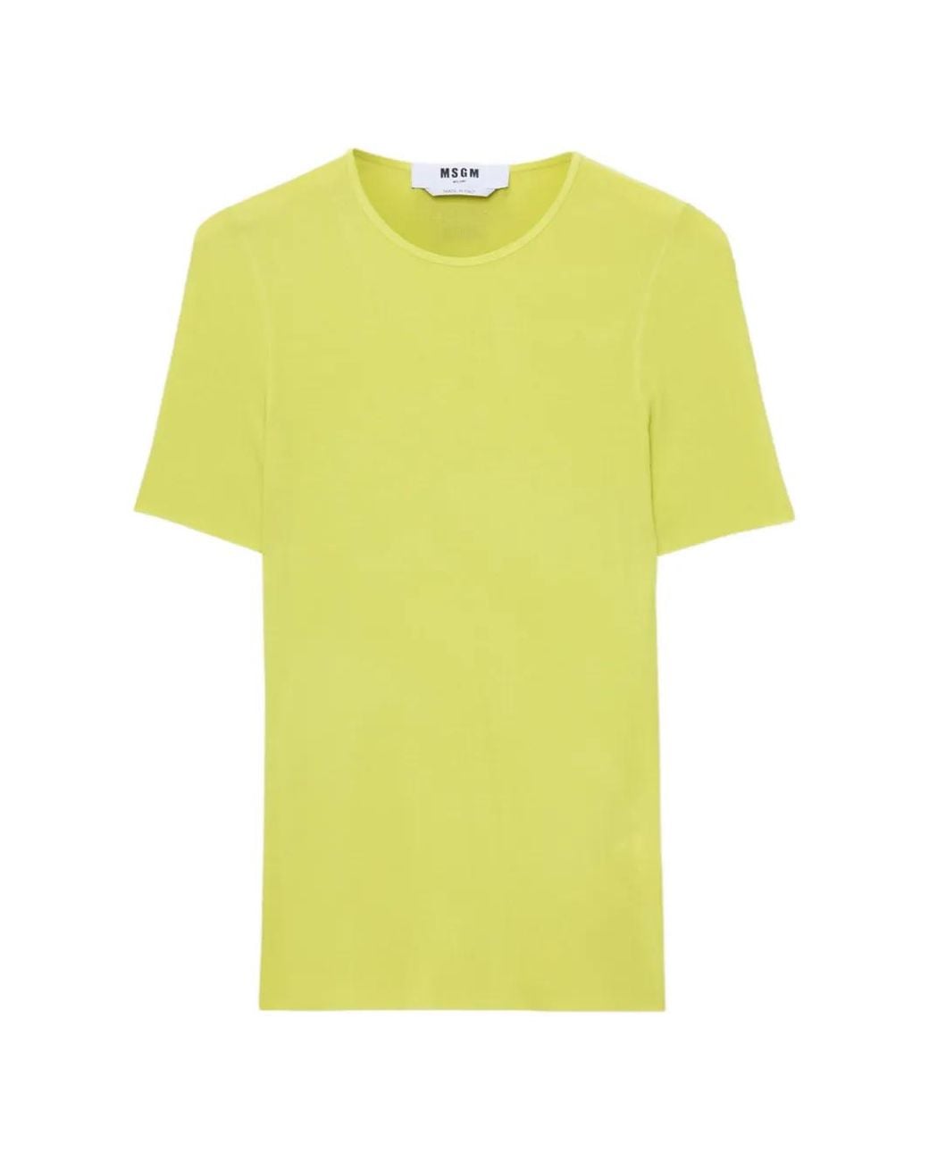 T-Shirt À Patch Logo MSGM en coloris Yellow