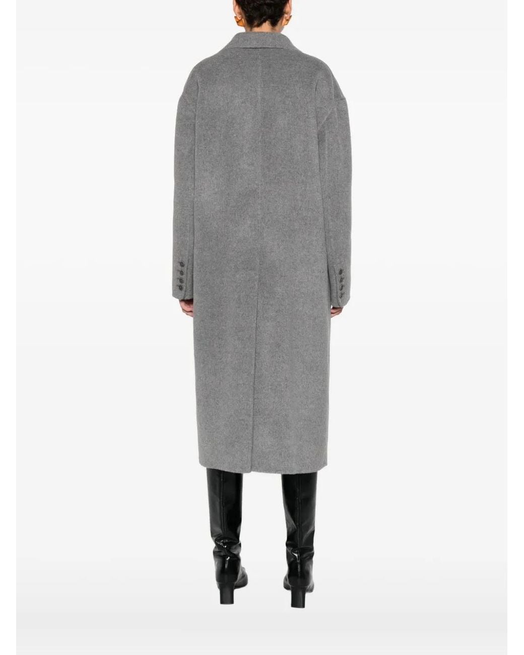 Ermanno Scervino Gray Double-Breasted Pocket Coat