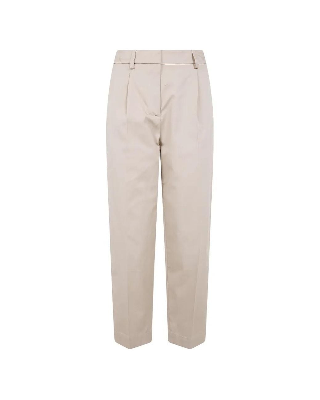 DR. HOPE White Pleated Elasticated-Waist Trousers