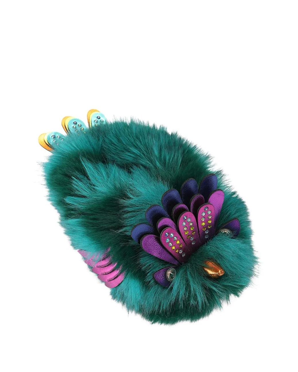 Kurt Geiger Green Eagle Fluff Slippers