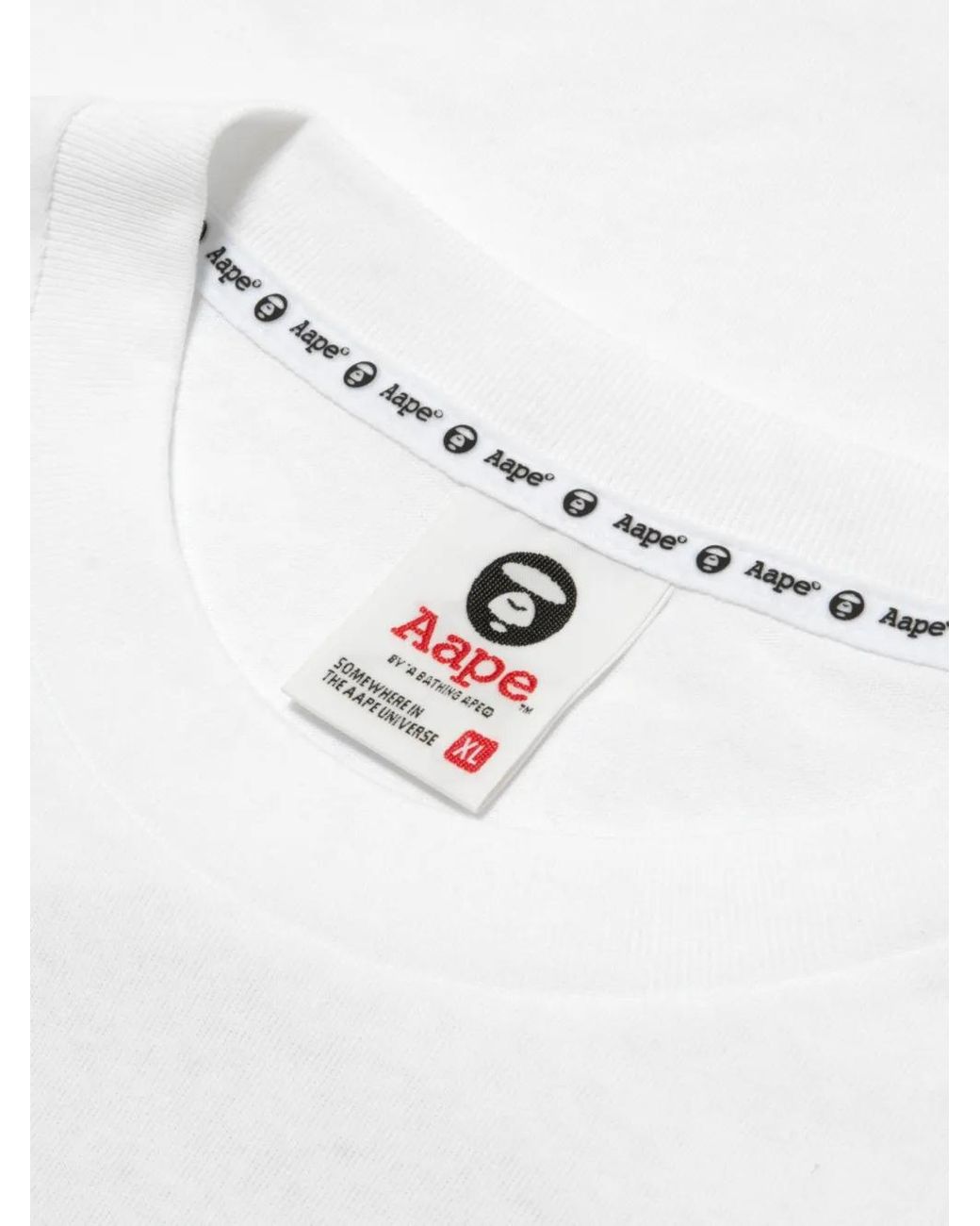 Aape By A Bathing Ape White T-Shirt À Imprimé Graphique for men