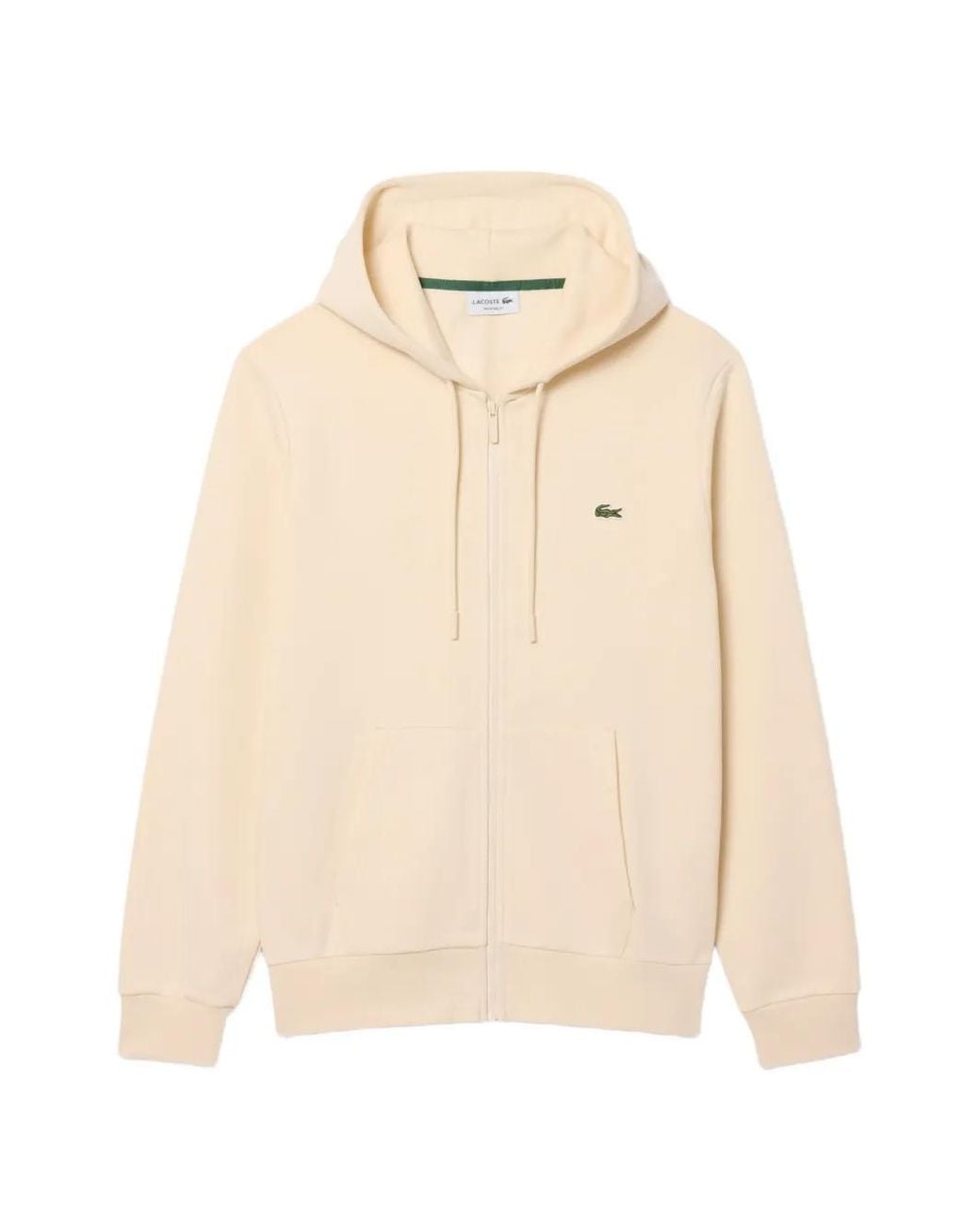 Lacoste Natural Classic Fit Zip-Up Fleece Sweatshirt for men