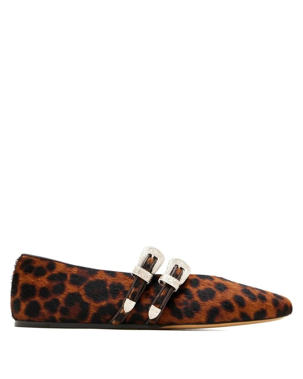 Le Monde Beryl Brown Claudia Buckle-Strap Ballet Flats