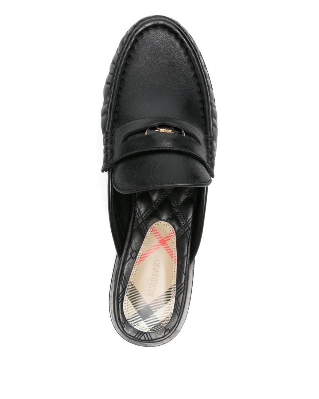 Burberry Black Leather Cadet Mules