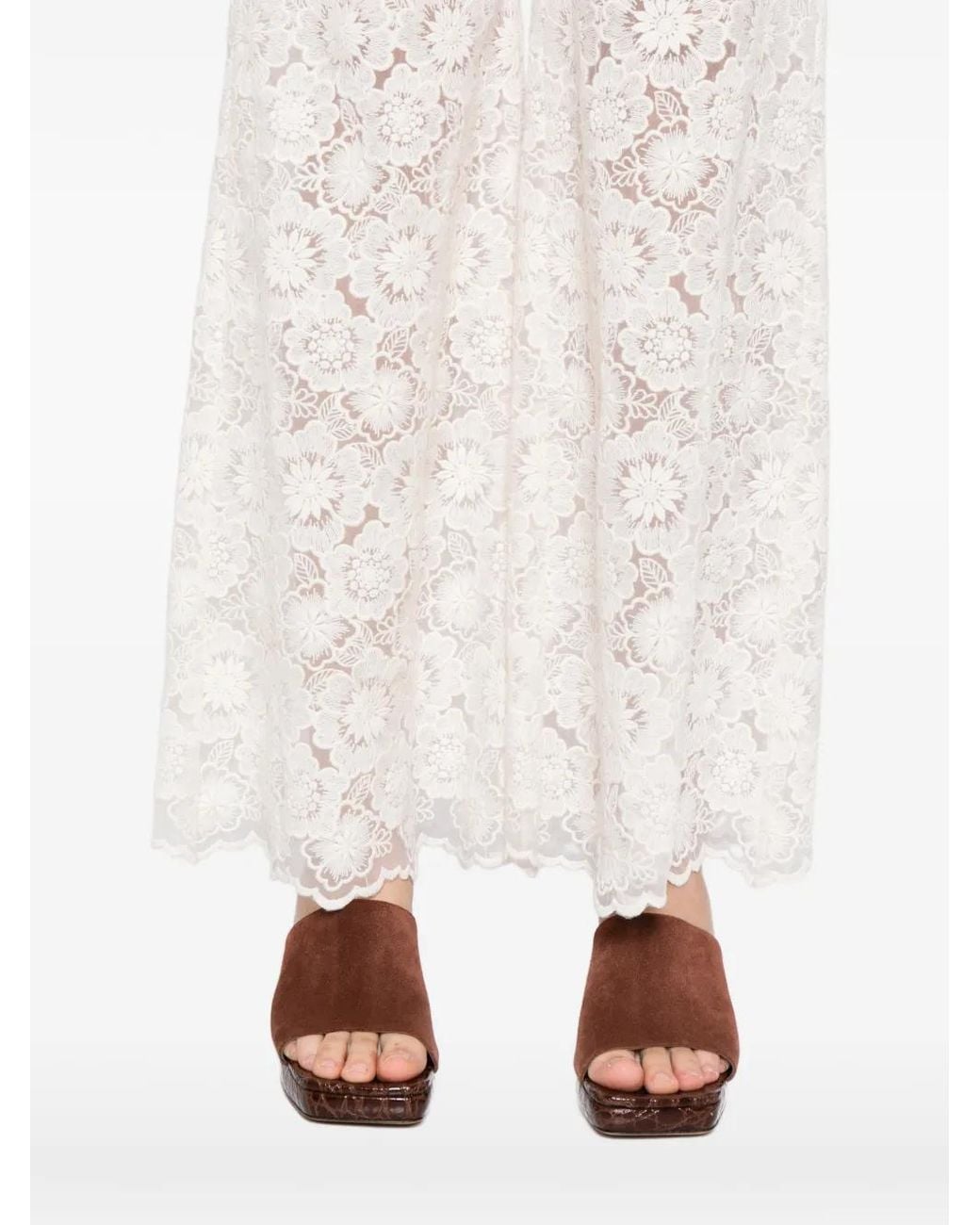 BLAKLACE Natural Floral Lace Trousers