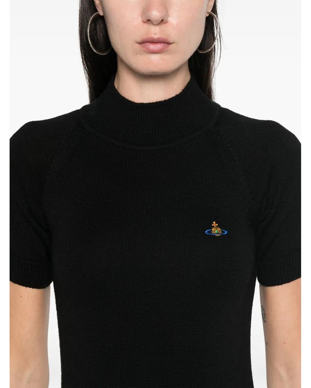 Vivienne Westwood Black Fine Ribbed Knit Top