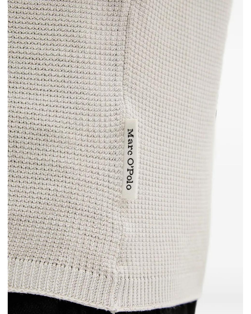 Marc O' Polo White Waffle-Knit Long-Sleeve Sweater for men