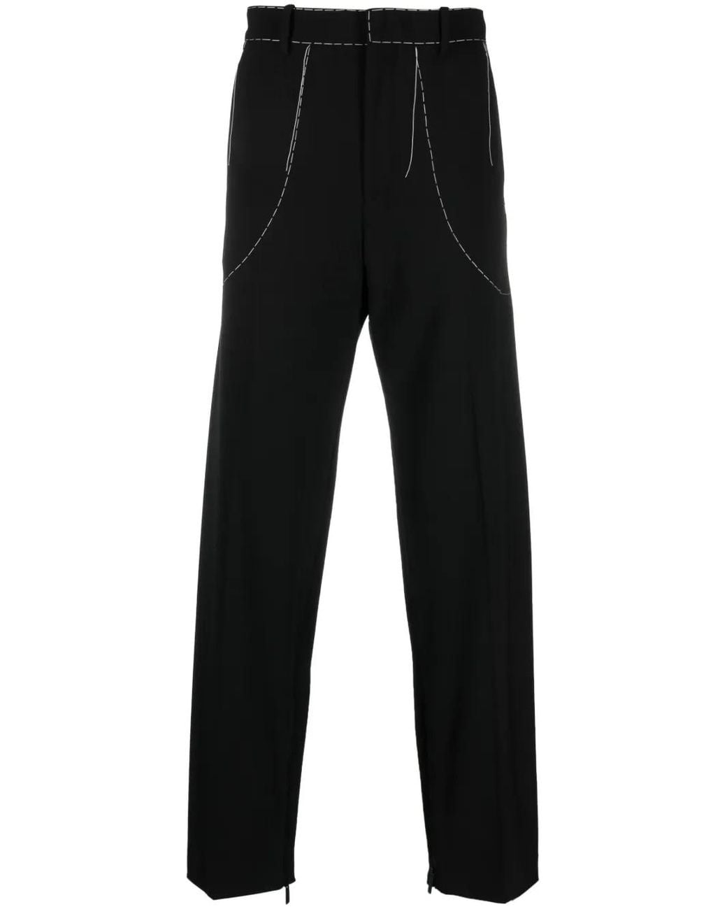 Off-White c/o Virgil Abloh Black Stitch Tailored Trousers for men