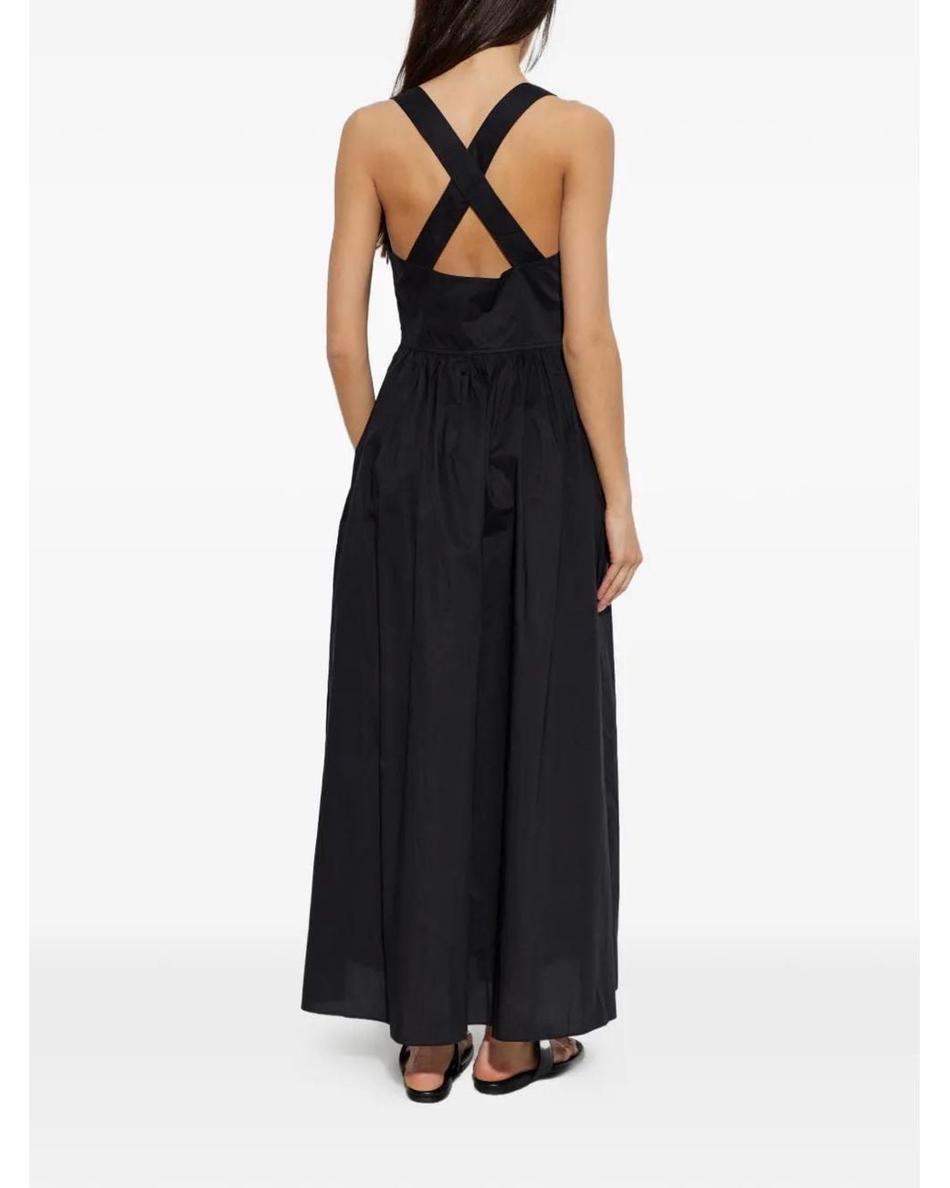 Matteau Black Robe Courte À Bretelles Croisées