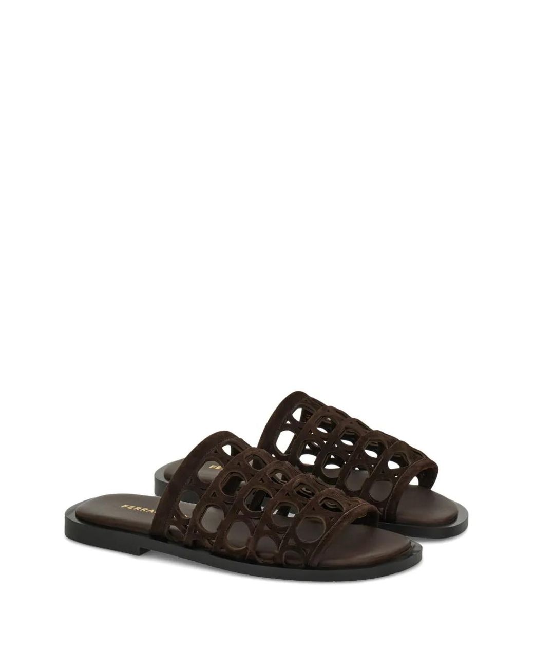 Ferragamo Black Gancini Slides for men