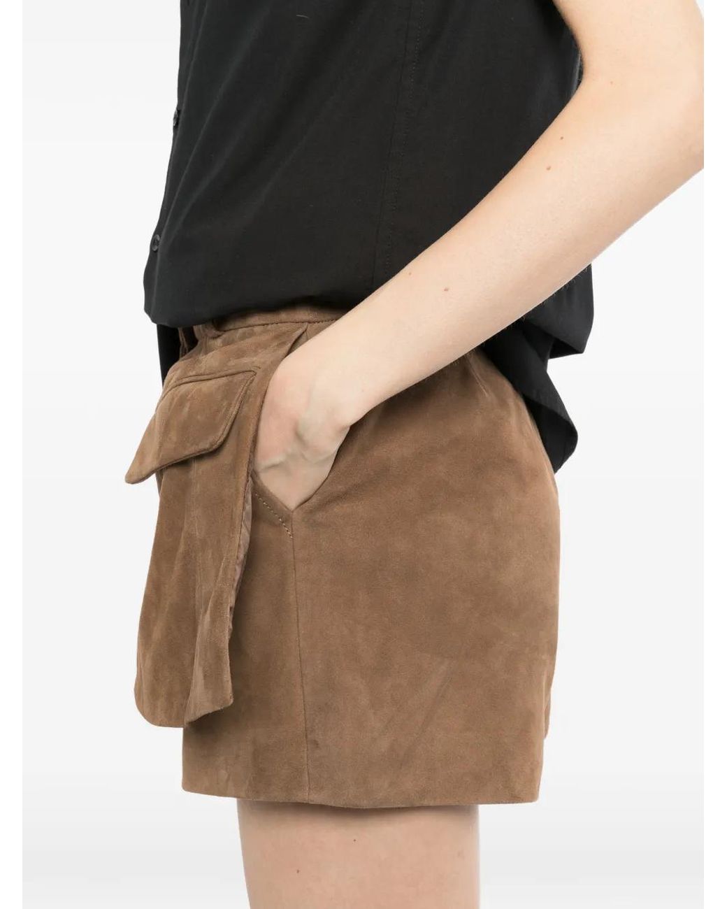 Monse Brown Jacket-Hem Short