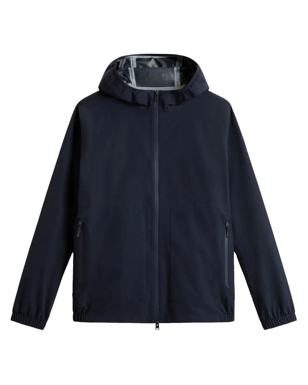 Woolrich Blue Midnight Giacca Pacific With Drawstring Hood for men