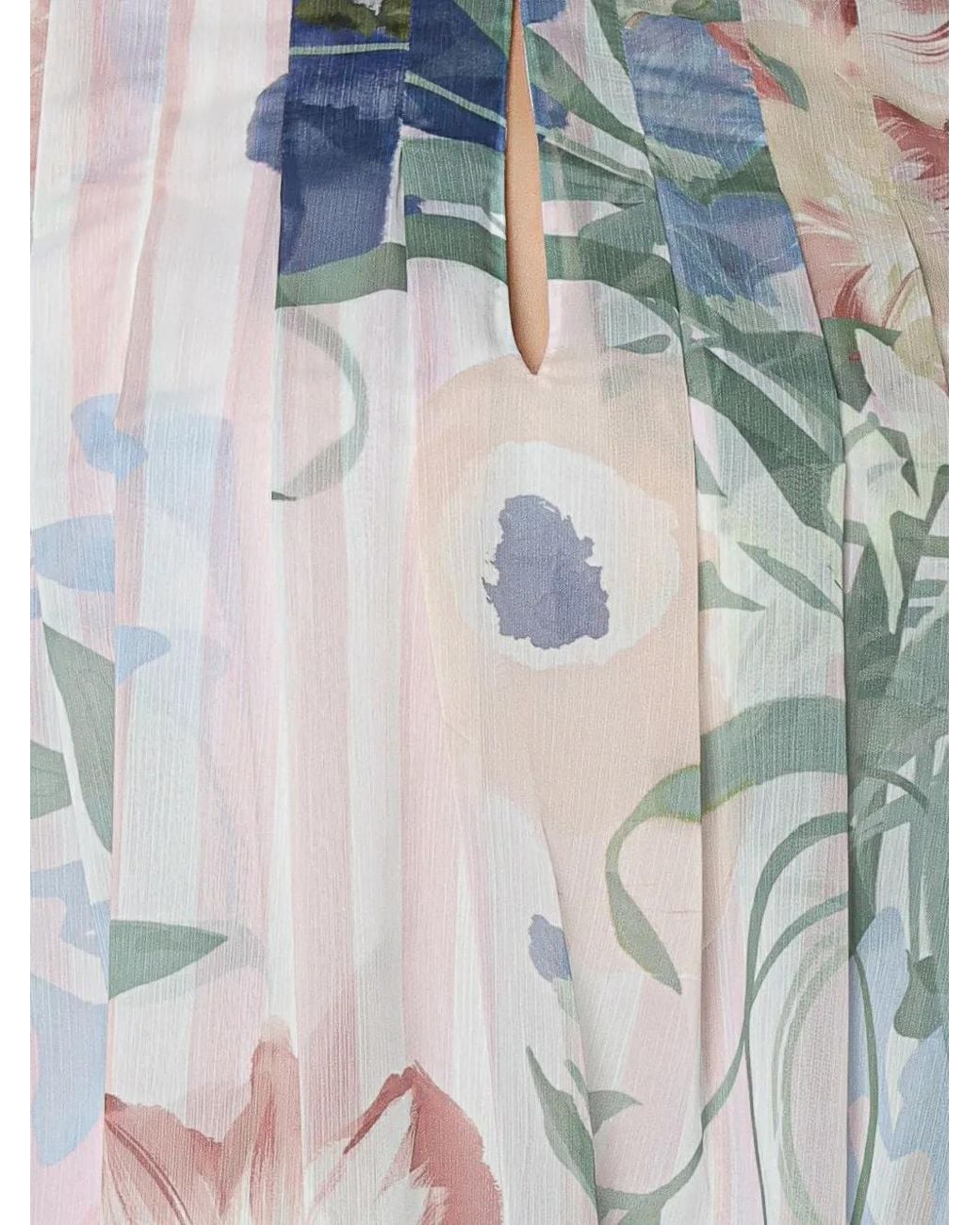 Ted Baker Blue Pleated Floral-Print Top