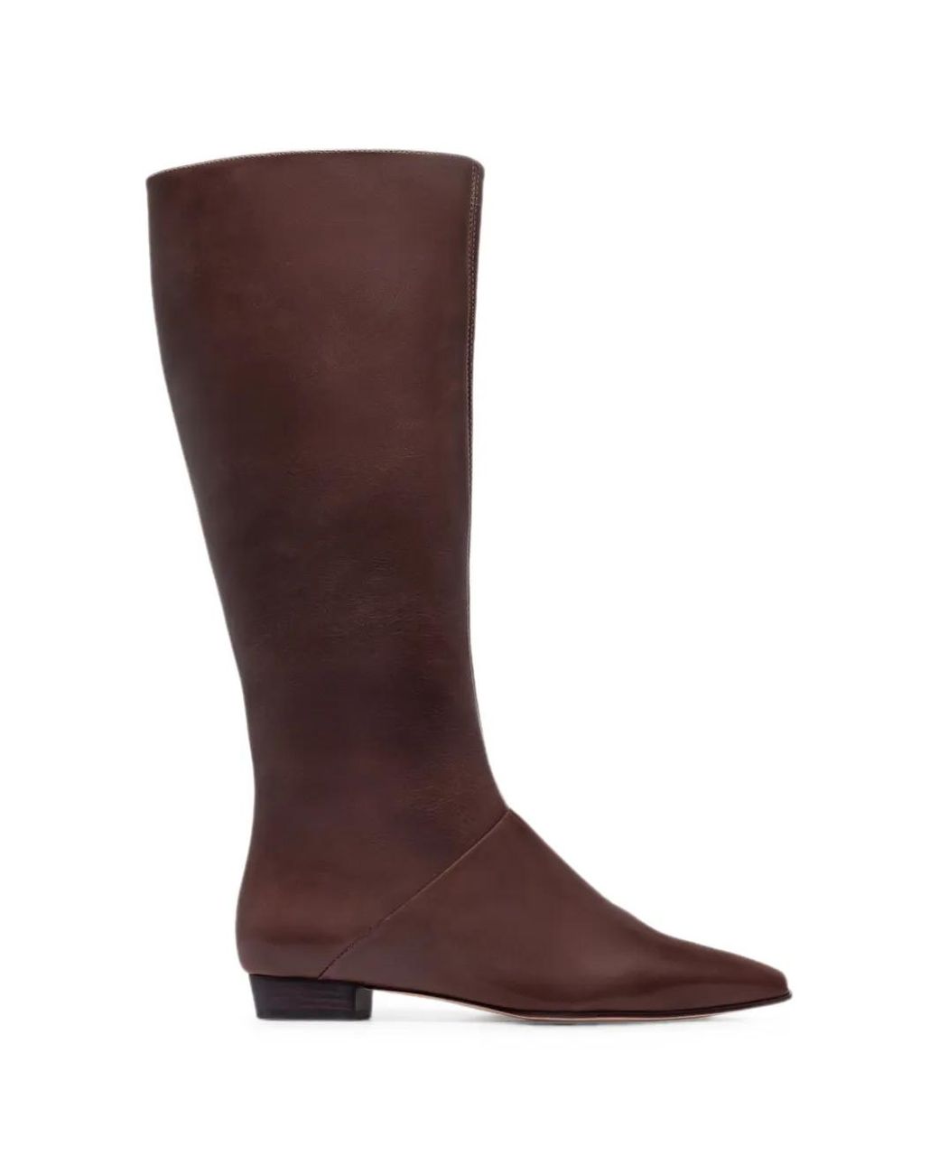 Bernardo Brown Ramona Pointed-Toe Leather Knee-High Boots