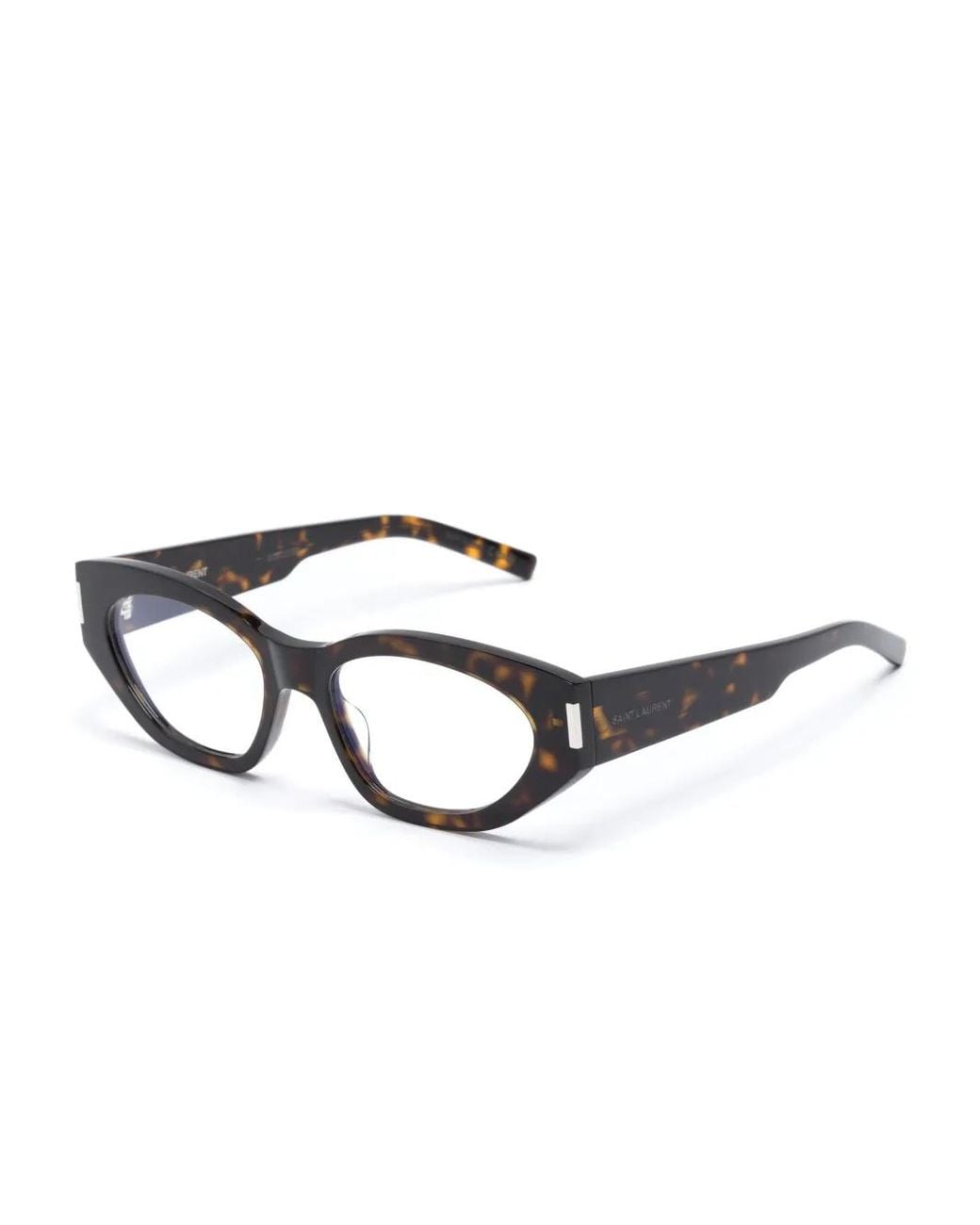 Saint Laurent Brown Cat-Eye Tortoiseshell-Effect Glasses