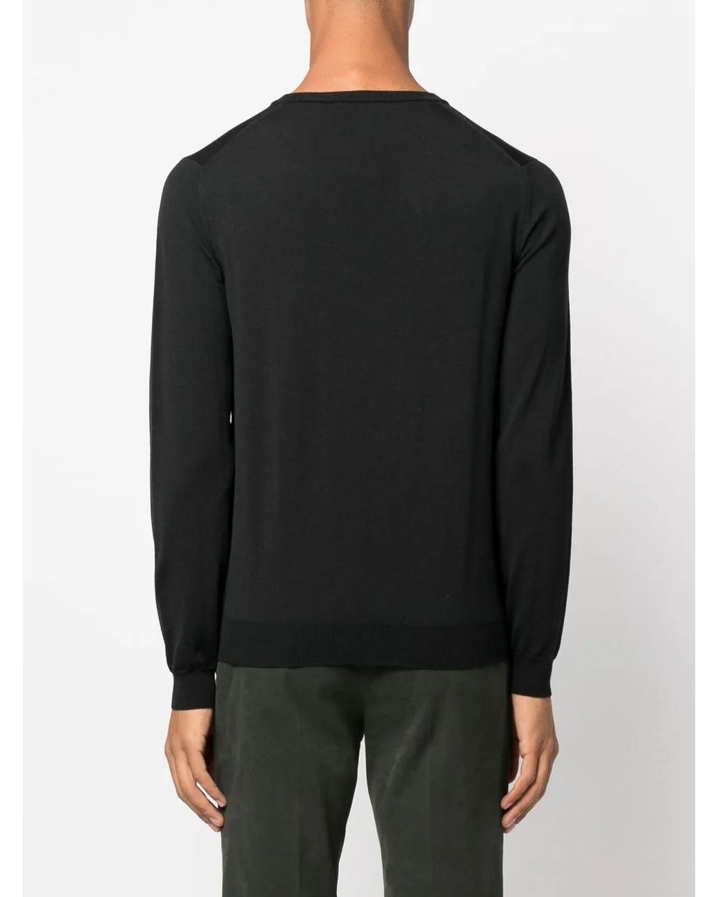 Zanone Black V-Neck Knitted Jumper for men